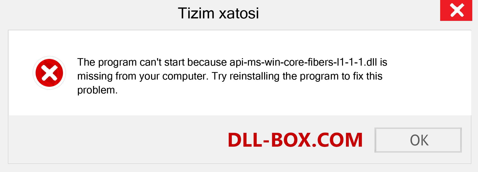 api-ms-win-core-fibers-l1-1-1.dll fayli yo'qolganmi?. Windows 7, 8, 10 uchun yuklab olish - Windowsda api-ms-win-core-fibers-l1-1-1 dll etishmayotgan xatoni tuzating, rasmlar, rasmlar